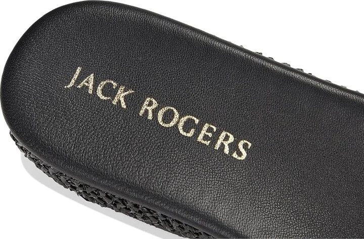 Jack Rogers Bay Flatform Sandal - Raffia Women's Wedge Shoes Black : 8.5 M, Leather/Rubber - Image 7