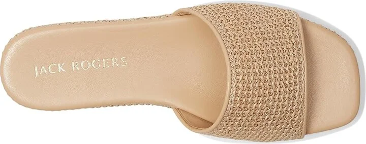 Jack Rogers Bay Flatform Sandal - Raffia Women's Wedge Shoes Natural : 5 M, Leather/Rubber - Image 2