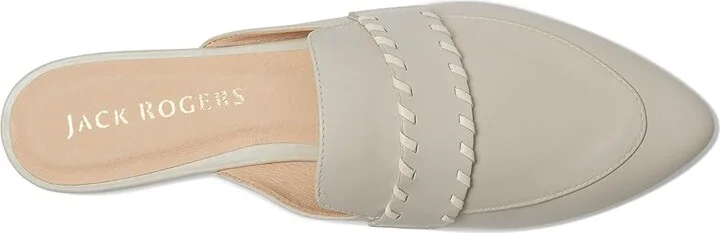 Jack Rogers Beacon Stitch Mule Women's Slippers Pumice/Ivory : 6 M, Leather/Rubber - Image 2
