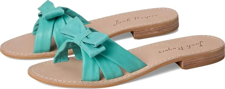 Jack Rogers Brightly Bow Sandal Women's Sandals Aquamarine : 11 M, Leather