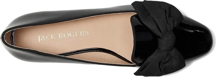 Jack Rogers Brookline Bow Loafers - Patent Women's Flat Shoes Black : 7 M, Leather - Image 2