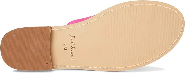 Jack Rogers Cay Thong Sandal Women's Sandals Fucshia Pink/Natural : 5 M, Leather - Image 3