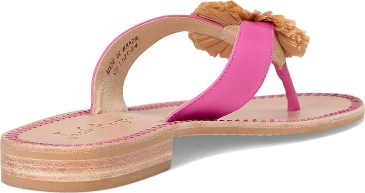 Jack Rogers Cay Thong Sandal Women's Sandals Fucshia Pink/Natural : 5 M, Leather - Image 4