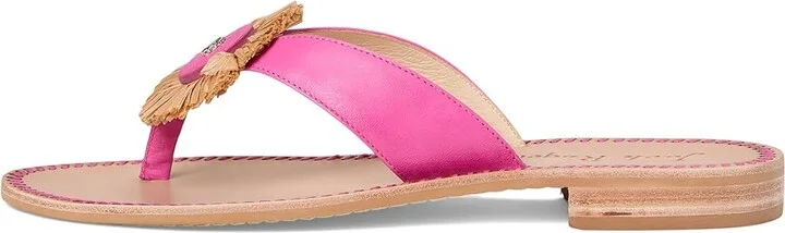 Jack Rogers Cay Thong Sandal Women's Sandals Fucshia Pink/Natural : 5 M, Leather - Image 6
