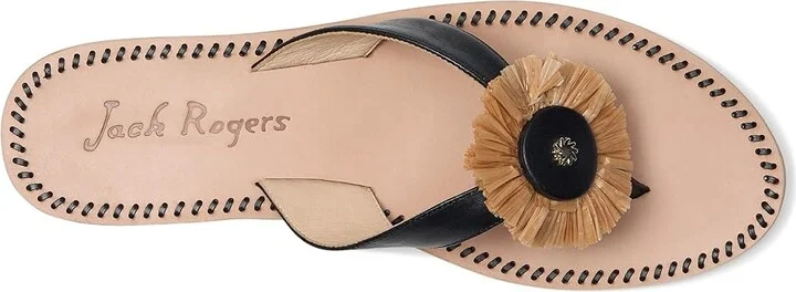 Jack Rogers Cay Thong Sandal Women's Sandals Fucshia Pink/Natural : 5 M, Leather - Image 8