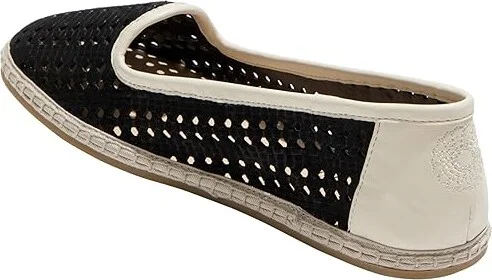 Jack Rogers Conwell Slip On - Nubuck Women's Flat Shoes Black/Ivory : 8.5 M - Image 4
