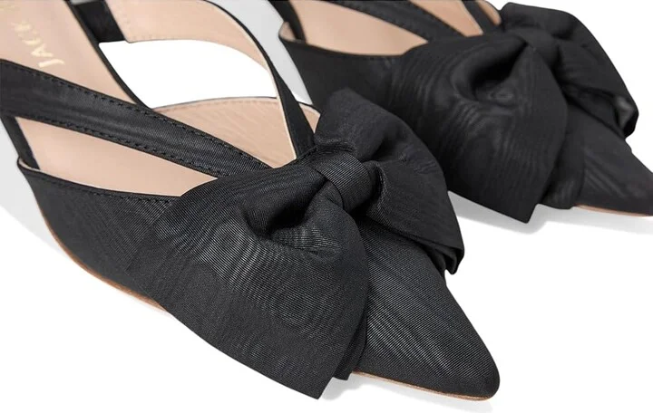 Jack Rogers Cynthia Bow Mule Women's Sandals Black : 6.5 M, Leather - Image 7