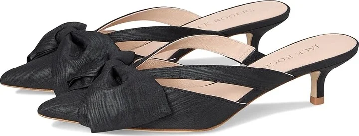 Jack Rogers Cynthia Bow Mule Women's Sandals Black : 6.5 M, Leather