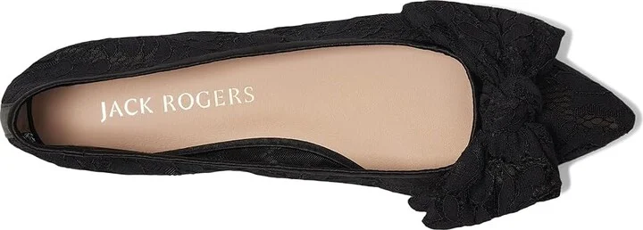 Jack Rogers Debra Ballet - Lace Women's Flat Shoes Black : 9 M, Leather - Image 2