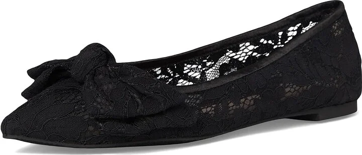 Jack Rogers Debra Ballet - Lace Women's Flat Shoes Black : 9 M, Leather - Image 5