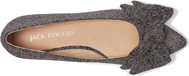 Jack Rogers Debra Ballet - Sparkle Women's Flat Shoes Anthracite Sparkle : 8.5 M, Leather - Image 2