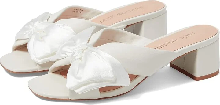 Jack Rogers Debra Mid Heel Women's Sandals White : 5 M, Leather