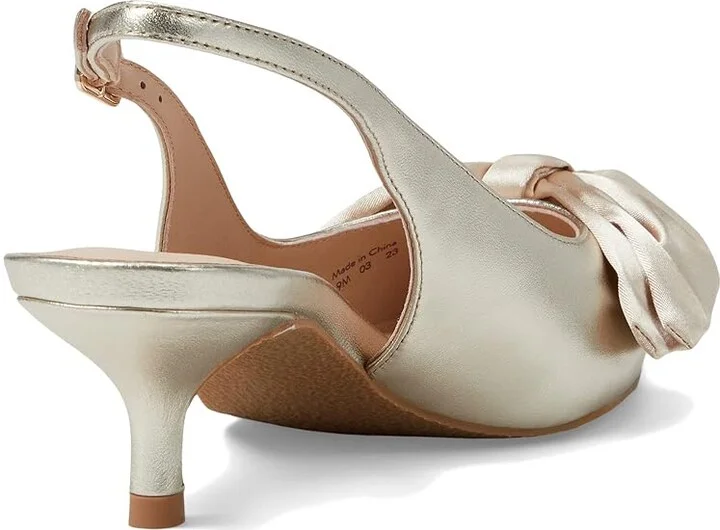 Jack Rogers Debra Slingback Kitten Heel High Women's Heels Platinum Nappa : 6.5 M, Leather - Image 4