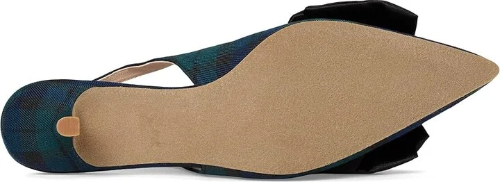 Jack Rogers Debra Slingback Kitten Heel - Plaid/Satin High Women's Heels Midnight Tartan/Black : 5 M, Textile - Image 3