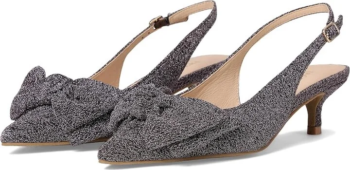Jack Rogers Debra Slingback Kitten Heel - Sparkle High Women's Heels Anthracite Sparkle : 6 M, Textile