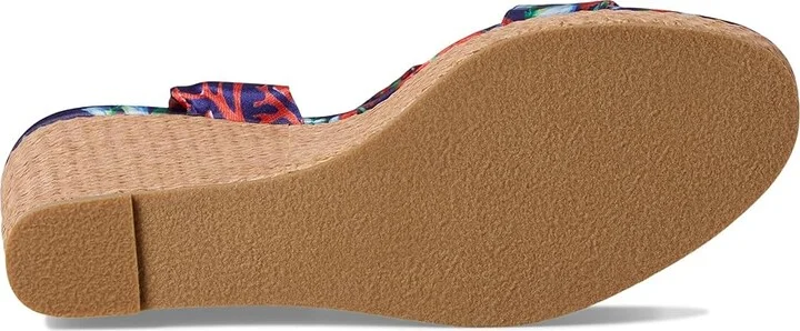 Jack Rogers Deirdre Scarf Wedge Women's Wedge Shoes Midnite : 9 M, Leather - Image 3