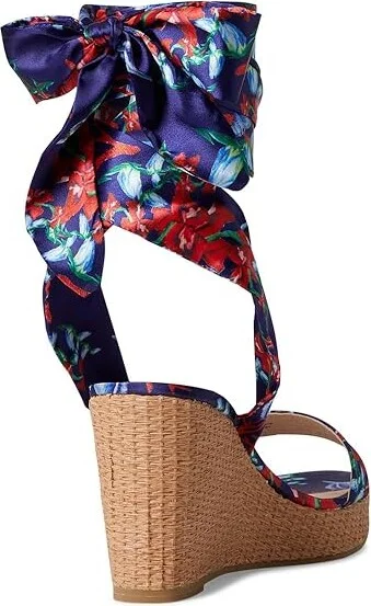 Jack Rogers Deirdre Scarf Wedge Women's Wedge Shoes Midnite : 9 M, Leather - Image 4