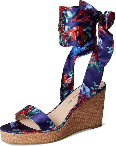 Jack Rogers Deirdre Scarf Wedge Women's Wedge Shoes Midnite : 9 M, Leather - Image 5