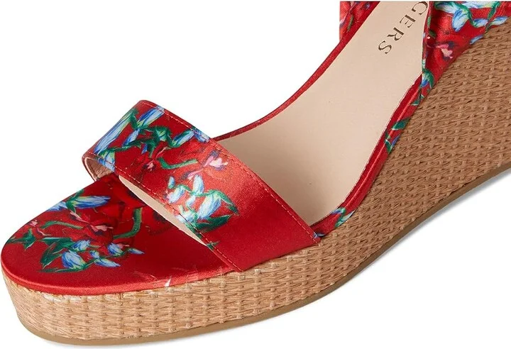 Jack Rogers Deirdre Scarf Wedge Women's Wedge Shoes Midnite : 9 M, Leather - Image 8