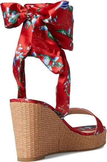 Jack Rogers Deirdre Scarf Wedge Women's Wedge Shoes Midnite : 9 M, Leather - Image 10