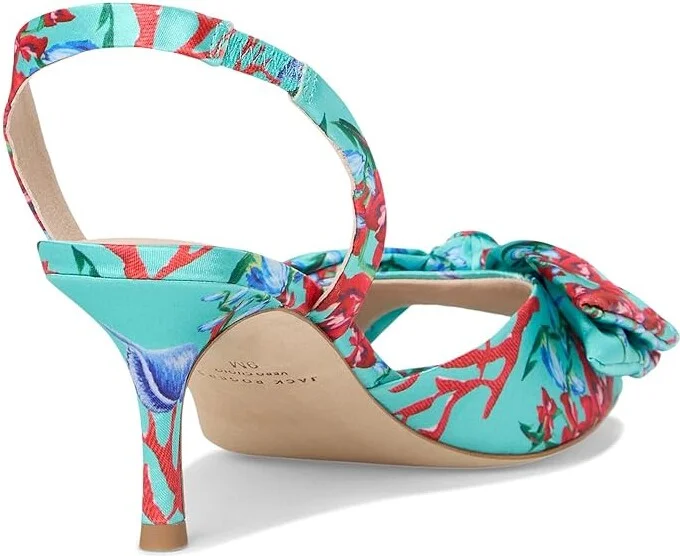 Jack Rogers Eloise Bow Slingback Women's Sandals Aquamarine : 9 M, Leather - Image 4