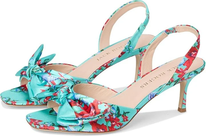 Jack Rogers Eloise Bow Slingback Women's Sandals Aquamarine : 9 M, Leather