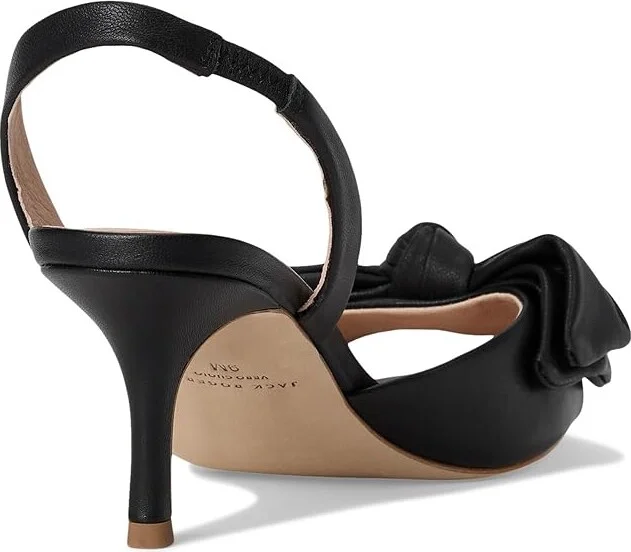 Jack Rogers Eloise Bow Slingback Women's Sandals Black : 5 M, Leather - Image 4