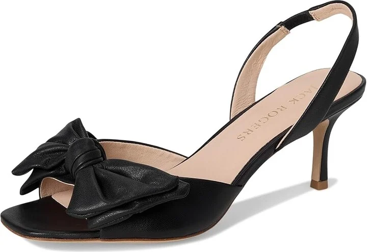 Jack Rogers Eloise Bow Slingback Women's Sandals Black : 5 M, Leather - Image 5