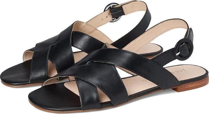 Jack Rogers Erin Sandal Women's Sandals Black : 7.5 M, Leather