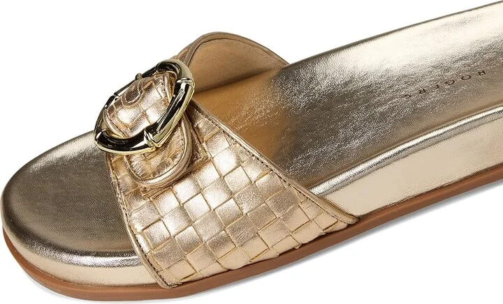 Jack Rogers Essex Slide - Embossed Metallic Leather Women's Sandals Jacks Platinum : 11 M - Image 7