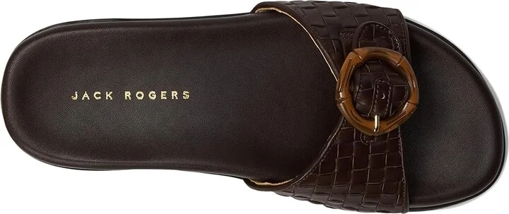 Jack Rogers Essex Slide - Embossed Metallic Leather Women's Sandals Jacks Platinum : 11 M - Image 8