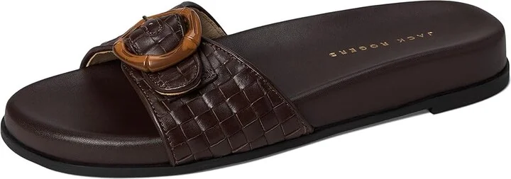 Jack Rogers Essex Slide - Embossed Metallic Leather Women's Sandals Jacks Platinum : 11 M - Image 11
