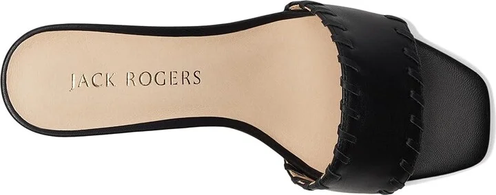 Jack Rogers Flora Kitten Heel - Nappa Women's Wedge Shoes Black : 6 M, Leather/Rubber - Image 2