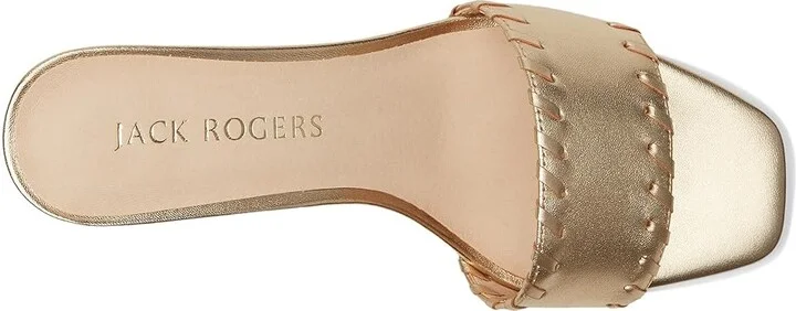 Jack Rogers Flora Kitten Heel - Nappa Women's Wedge Shoes Gold : 6 M, Leather/Rubber - Image 2