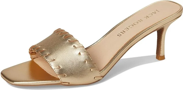 Jack Rogers Flora Kitten Heel - Nappa Women's Wedge Shoes Gold : 6 M, Leather/Rubber - Image 5