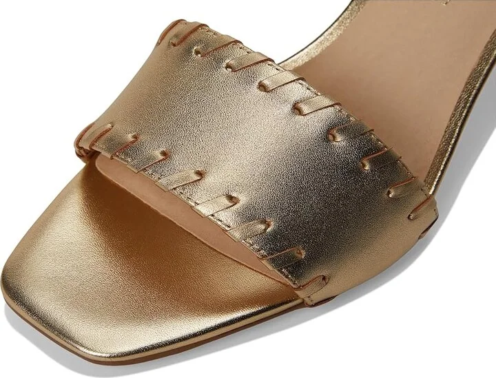 Jack Rogers Flora Kitten Heel - Nappa Women's Wedge Shoes Gold : 6 M, Leather/Rubber - Image 7