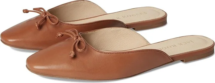 Jack Rogers Ginny Flat Mule Women's Sandals Cognac : 8.5 M, Leather