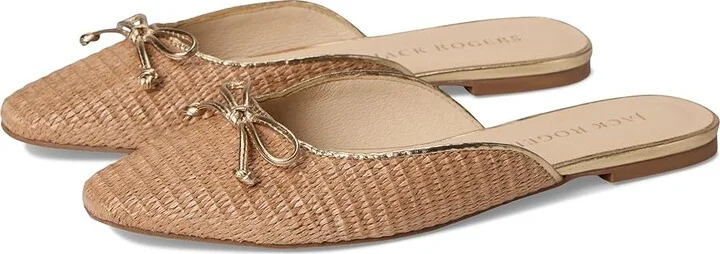 Jack Rogers Ginny Flat Mule Women's Sandals Desert Sand : 9 M, Leather
