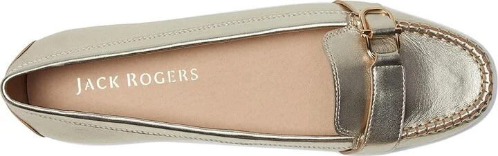 Jack Rogers Hanover Hardware Moccassin - Leather Women's Flat Shoes Platinum : 11 M, Leather/Rubber - Image 2