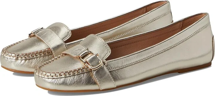Jack Rogers Hanover Hardware Moccassin - Leather Women's Flat Shoes Platinum : 11 M, Leather/Rubber