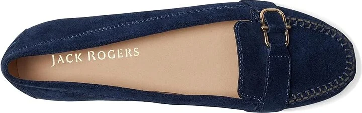 Jack Rogers Hanover Hardware Moccassin - Suede Women's Flat Shoes Midnight : 9.5 M, Leather/Rubber/Suede - Image 2