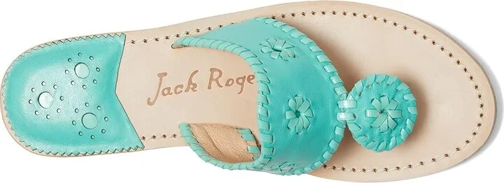 Jack Rogers Jacks Flat Sandal - Nappa/Patent Women's Wedge Shoes Aquatic/ Aquatic Pat : 9.5 M, Leather - Image 2