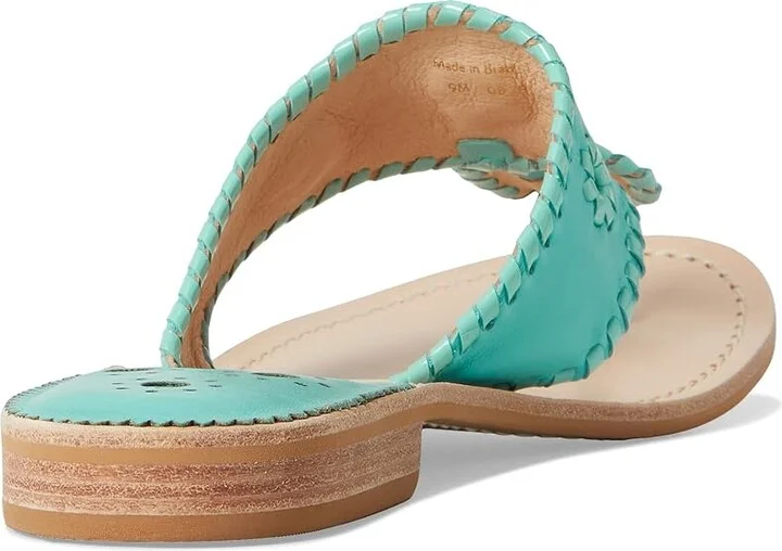 Jack Rogers Jacks Flat Sandal - Nappa/Patent Women's Wedge Shoes Aquatic/ Aquatic Pat : 9.5 M, Leather - Image 4