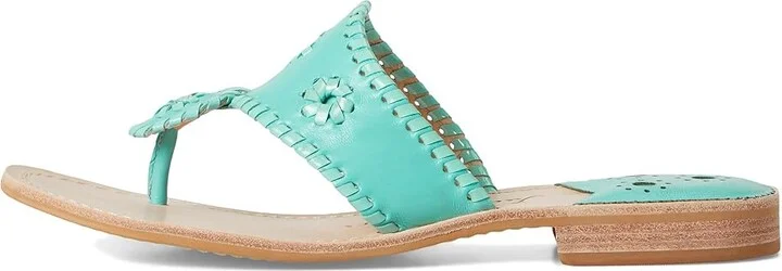 Jack Rogers Jacks Flat Sandal - Nappa/Patent Women's Wedge Shoes Aquatic/ Aquatic Pat : 9.5 M, Leather - Image 6