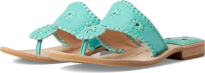 Jack Rogers Jacks Flat Sandal - Nappa/Patent Women's Wedge Shoes Aquatic/ Aquatic Pat : 9.5 M, Leather