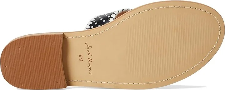 Jack Rogers Jacks Flat Sandal - Nappa/Patent Women's Wedge Shoes Black/ White Dot Pat : 5 M, Leather - Image 3