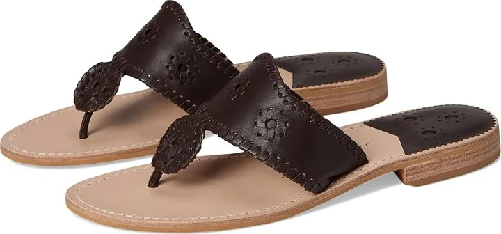 Jack Rogers Jacks Flat Sandal - Nappa Women's Sandals Hot Fudge : 11 M, Leather