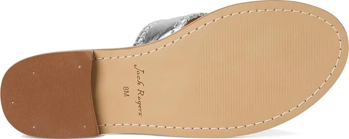 Jack Rogers Jacks Flat Sandal Women's Sandals Silver/Silver : 7 M, Leather - Image 3