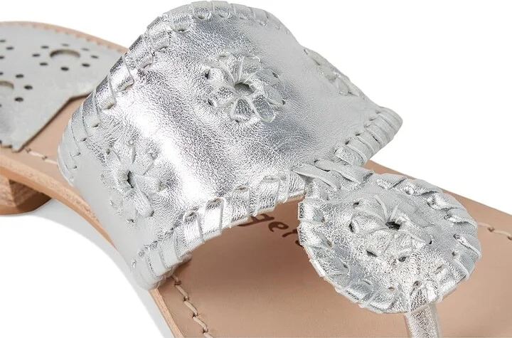 Jack Rogers Jacks Flat Sandal Women's Sandals Silver/Silver : 7 M, Leather - Image 7