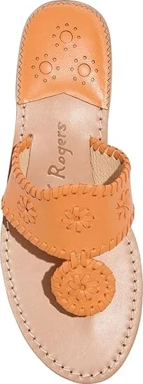 Jack Rogers Jacks Flat Sandals - Leather Women's Sandals Apricot : 7 M - Image 2